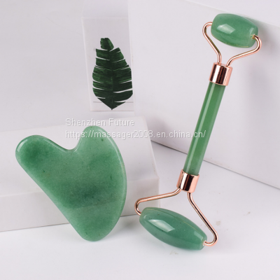 Rose quartz Facial Massager Guasha Tool Jade Stone Scraper