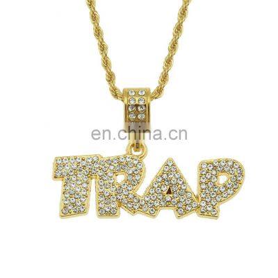 Wholesale Amazon Fashion Cuban Chain CD Letter Stainless Steel Clavicle Necklace Hiphop Non-Fading Jewelry Necklace