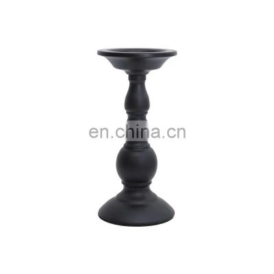 Vintage Wedding Decoration Home Table Centerpiece Pillar black Candlestick holders Metal Candle Holders Stand