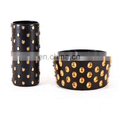 Nordic  Modern Black and Gold Point  Porcelain Vase Ceramic Vase For Home Decoration