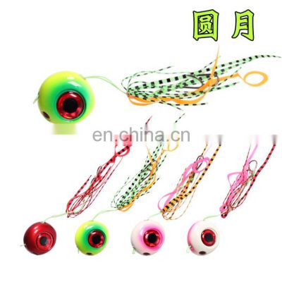 jigging head  fish lure with luminous rubber skirts for deep sea fishing lure