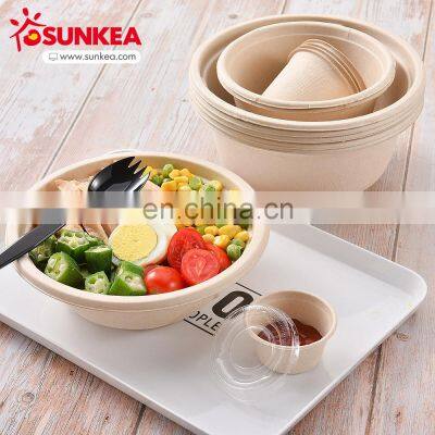 Sunkea 100% Biodegradable Food Packaging Wheat Straw Pulp Bowl Disposable Paper Eco-friendly Customized photo-2