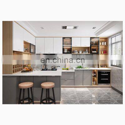 Latest Modular Fashional Melamine Waterproof Self Assemble Kitchen Cabinet with islands base cabinet