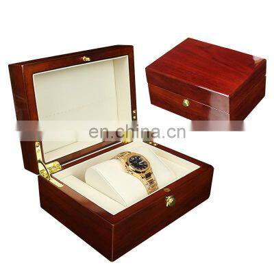 Wholesale wooden watch box custom red jewelry watch packaging box wood