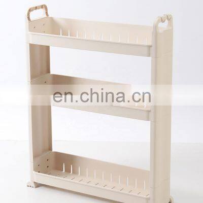 Amazon Hot Sale 3 Tier Slim Storage Rack With Wheel Heavy Duty 4 Layer Slide Out Removable Gap Storage Rack Wholesaler