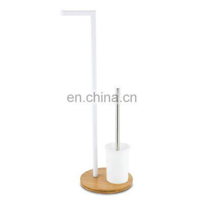 Bamboo Stand toilet paper holder bathroom stainless steel pp freestanding wood