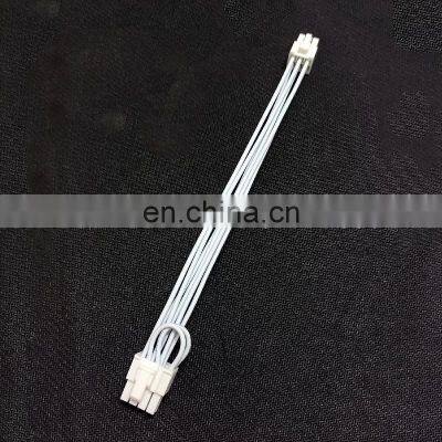 White 8pin Sleeved Pcie Splitter Female to Dual 8P(6+2)pin Male Power Cable Express Adapter Power Cable photo-5