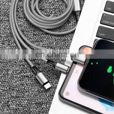 High Qualitynylon Braid Fast Charging 3 in 1 Micro USB Type c Data Charger Cable for Mobile Phone photo-2