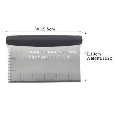 Dough Bench Scraper With Ruler Kitchen Baking Pastry Cutter Grip Handle Pastry Cutter photo-4