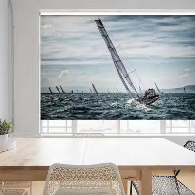 Motorized electric smart  print roller blinds 3d print graphic shades modern blinds Electric Motorised Manual Solar Blind Sunscreen