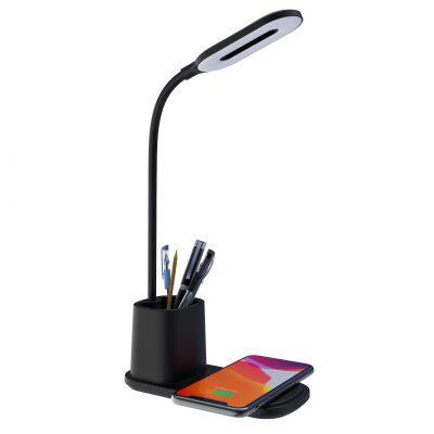 With table lamp night light pen holder 3 in 1 phone foldable wireless charger station pen container