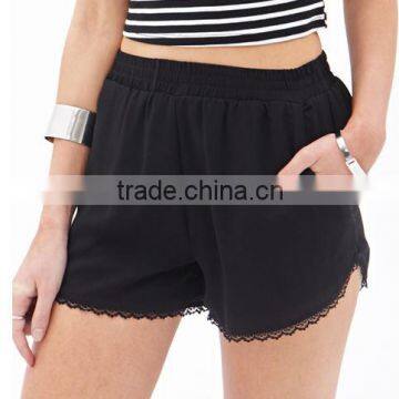 High quality loose lady Lace-Trim Shorts