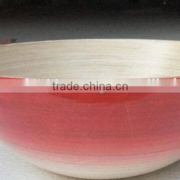 High quality best selling eco friendly OMBRE style spun bamboo Strawberry fruit bowl from Viet Nam