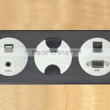 power data cables Flip Up Desktop power outlet Socket for Office Furniture