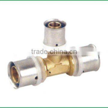 brass press fitting reduce tee for manifold pex-al-pex pipe