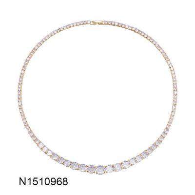 Luxury Hip Hop Tennis Necklace 3m/4m/5m Created Moissanite Gemstone Unisex Basic Tennis Chain Necklace Fine Jewelry Wholesale photo-2