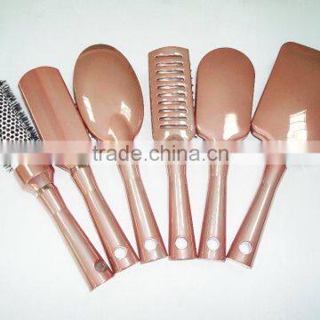 Good Quality Top Selling New Fashion Metallic Rose Golden Color Plastic Hair Brush photo-2