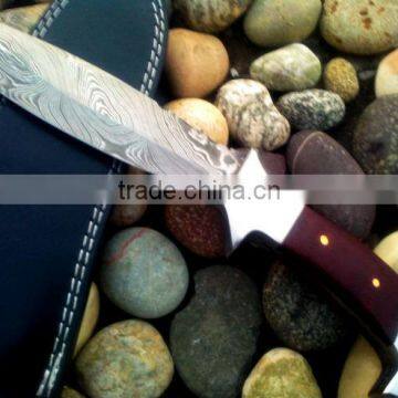 udk h45" custom handmade Damascus hunting knife with sheet handle