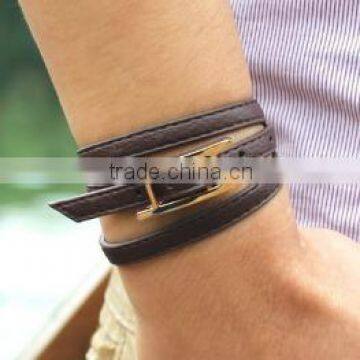 Fashion Design Charm Custom Bracelet Mens Leather Bracelet for Men photo-4