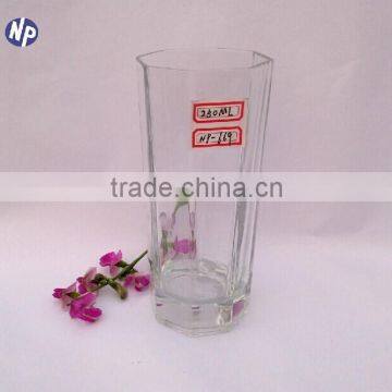 fashion designed clear pint white glass juice cups 250ml