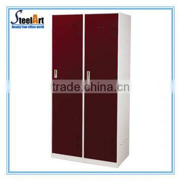 metal 2 door Modern Used Steel Cheap Wardrobe For Clothes