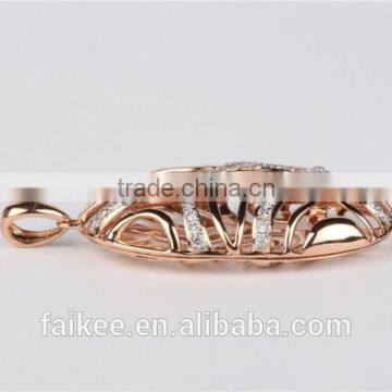Top Sale Gold Pendant Designs Beautiful 925 Sterling Silver Jewelry Gold Plated Dubai Pendant Necklace