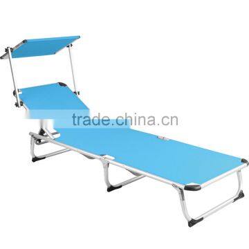 Beach Lounge Chair With Canopy Portable Leisure Ceiling Folding Beach Chair Outdoor Sun Lounge photo-3