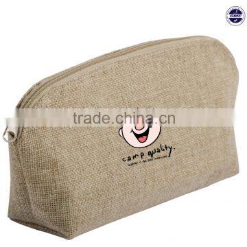 popular flaxen polyester cosmetic case, makeup case