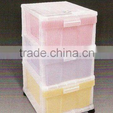 3 Drawers Transparent Household Combination Cabinet