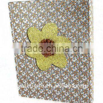 Nice Glitter Flower Cloth Ring Binder Desktop File Folder for Office Stationery Cardboard A4 or FC Size