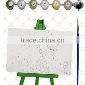 Artist wooden mini easel and canvas