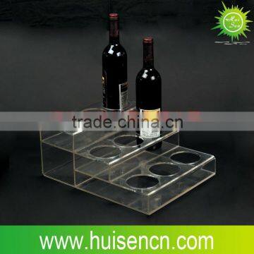 3 tier acrylic 9 wine bottles holder display stand