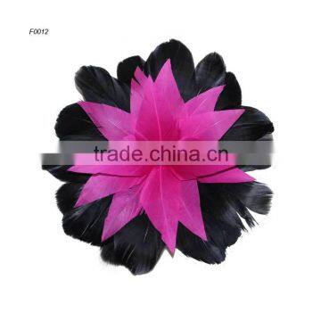 Cheap black/fuschia feather flower