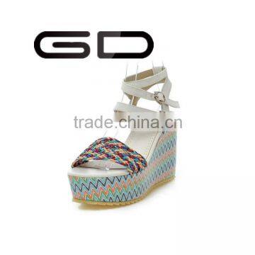 GDSHOE fancy beach wedge high heel sandal for girls