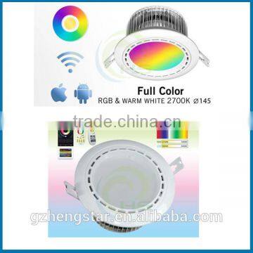 AC86-265v wireless remote control aluminum housing&heat sink,round RGBW led panel light