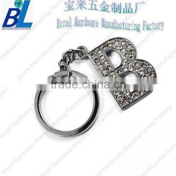 Top grade metal letter shape key tag with rhinestone
