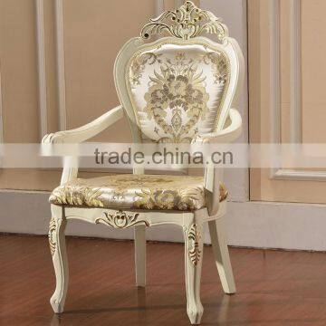 Restaurant Europe furniture white luxury dining chair with arm