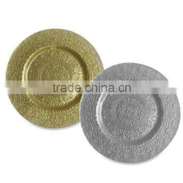 Rose Antique Gold Plate Elegant Glass Charger Plate photo-2