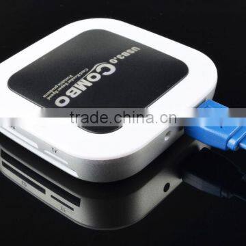 Promotional Gift USB 3.0 HUB With Card Reader Combo With LED Logo photo-3