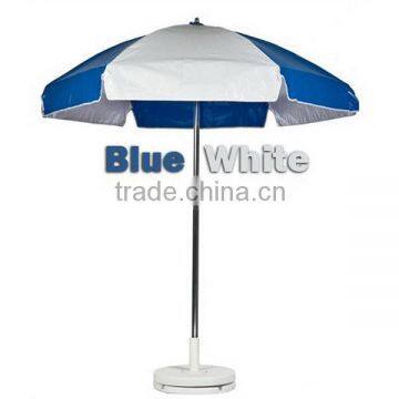 Blue and white beach umbrella with tassels China beach umbrella