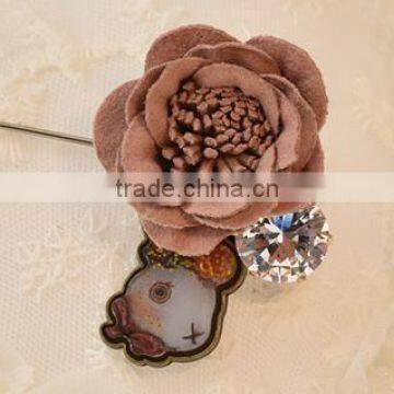 Fashion elegant handmade orchid flower rhinestone brooch small christmas brooches