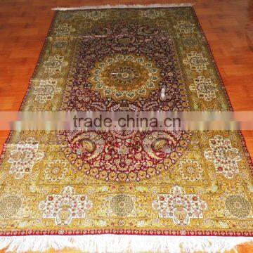 new pattern design silk carpet hand knotted silk carpet double knots