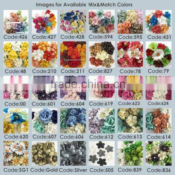 Mix and Macth Small Semi Open Rosebuds Handmade Mulberry Paper Flower, Wedding Party, Scrap-booking Crafts RBS30