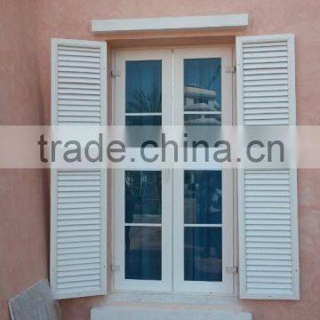 Beautiful design white color PVC shutter casement windows,PVC fixed louvers