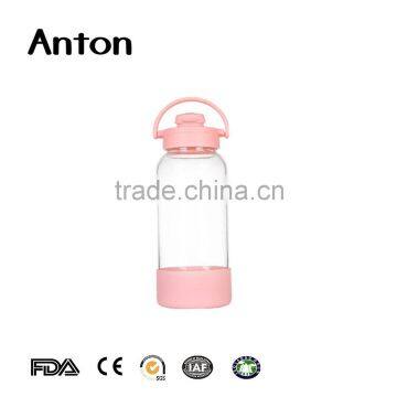 32oz High quality Silicone Cap For Wholesale glass water bottle with handle