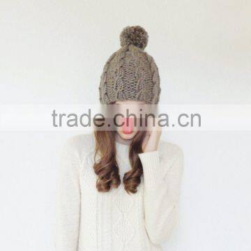 Cable Knit Hat,Pom-Pom Hat,Chunky Knit Hat,THE POLAR HARE
