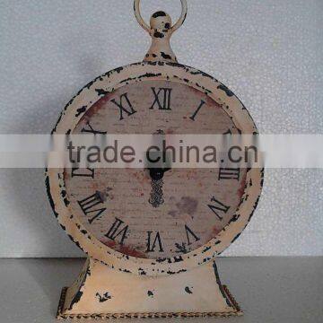 Vintage White French Metal Table Clocks