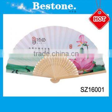 Popular foldable souvenir wooden hand fan gift box