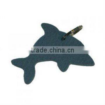 Promotional gift dolphin shape felt key holder with many colors in animal shape