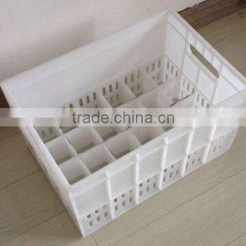 BX0359 24PCS square logistic plastic bottle crate with hole